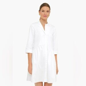 Tuckernuck NEW‎ Women's Royal Shirt Dress White Classic Poplin Clean Cut- Size S